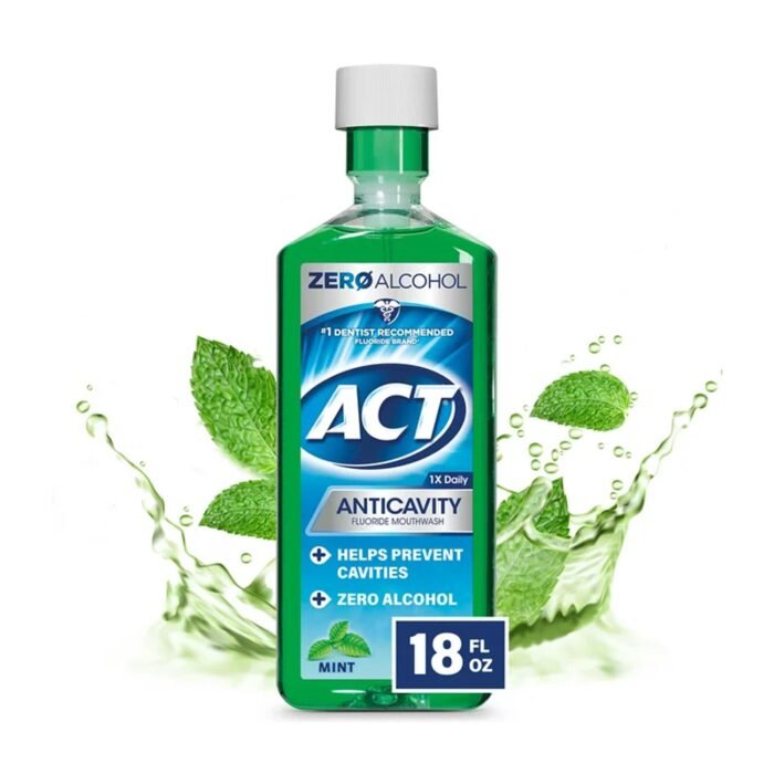 ACT Anticavity Fluoride Mouthwash With Zero Alcohol, Mint, 18 fl. oz